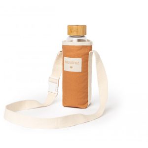 SUNSHINE. Υφασμάτινη θήκη μπουκαλιού με ιμάντα μεταφοράς. Cinnamon