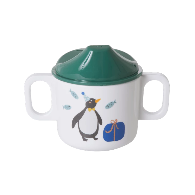 RICE. Παιδικό ποτήρι μελαμίνης με χερούλια και καπάκι - Πράσινο - Party Animal RICE. Παιδικό ποτήρι μελαμίνης με χερούλια και καπάκι - Πράσινο - Party Animal