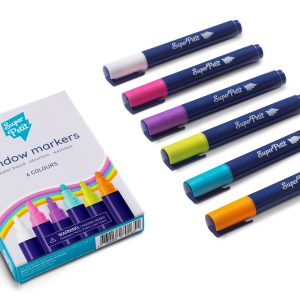 SUPER PETIT. Σετ 6 μεγάλοι μαρκαδόροι για τζάμια